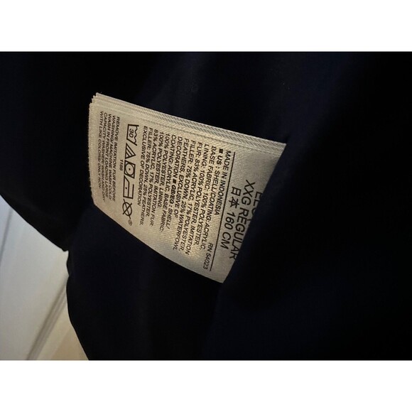 Youth Gap Long Puffer Jacket XXL Full Zip Button Snap Hood Blue Metallic w belt - Picture 6 of 6